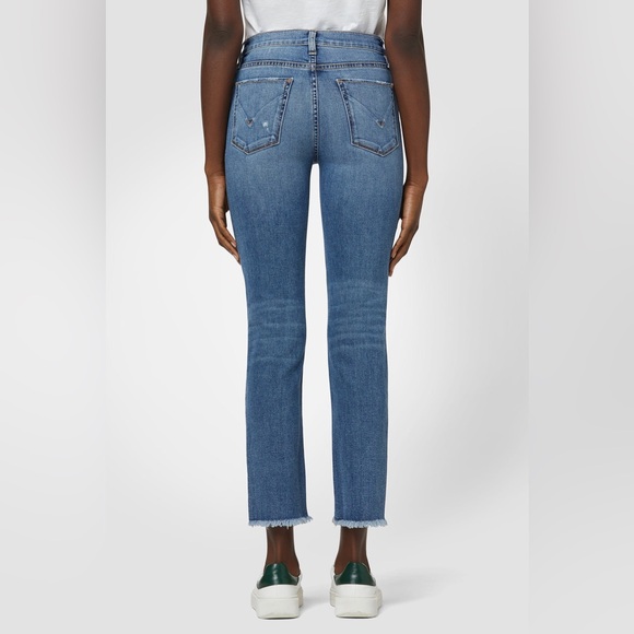 Hudson Nico Mid-Rise Straight Crop Jean In Seaglass Distressed Size 30 NWT - Picture 2 of 14